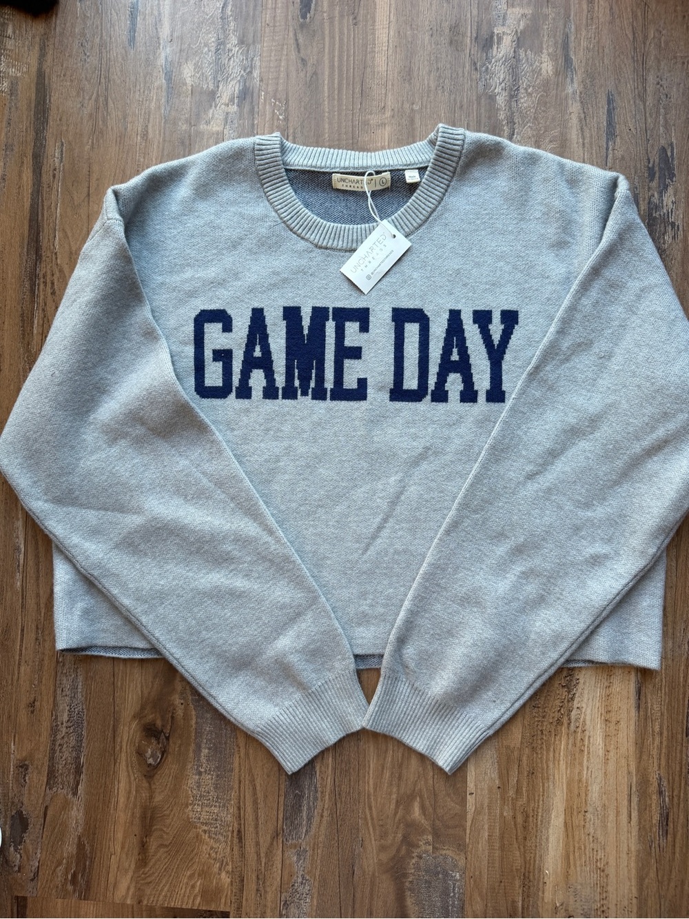 GAME DAY Crop Crewneck Sweater - L 0102